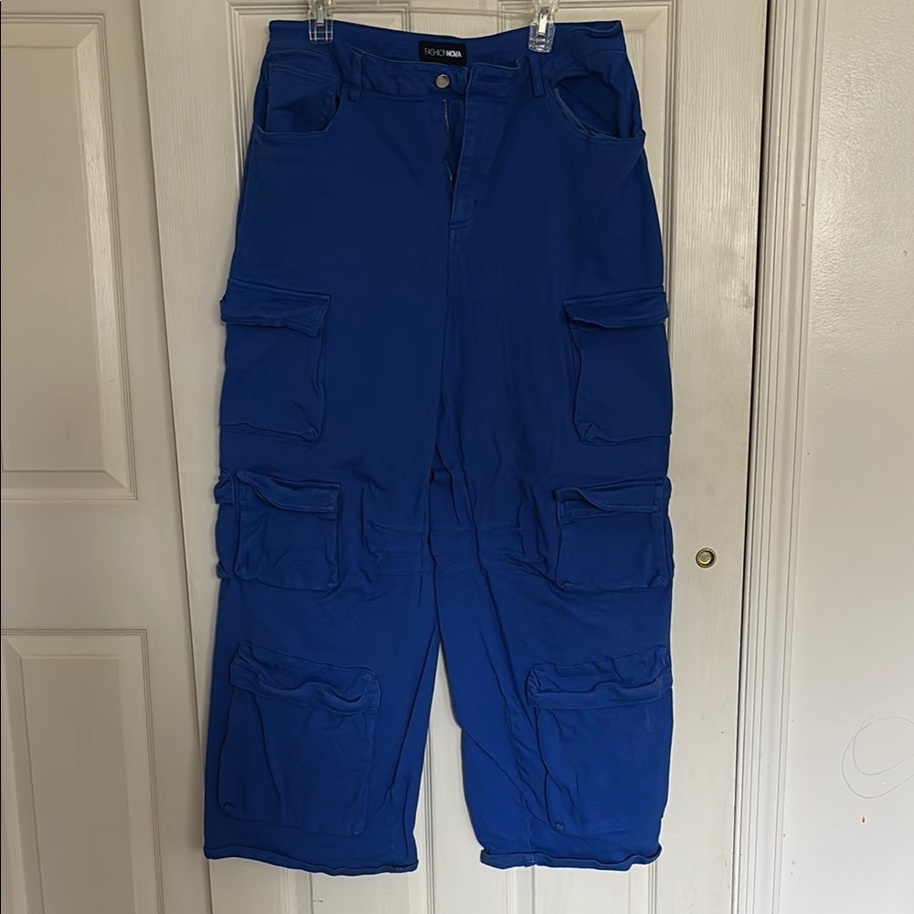 Fashion Nova Blue Cargo Pants